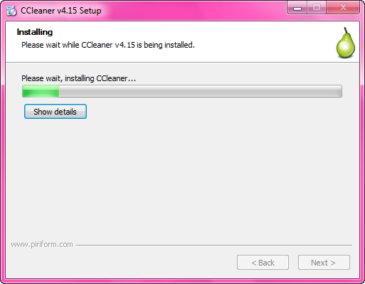 Waiting for install. CCLEANER 4.15.4725.