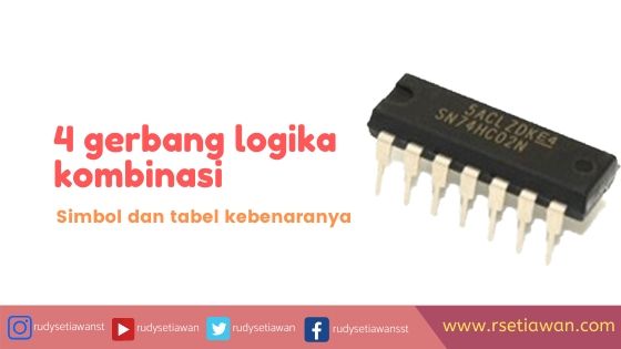 4 gerbang logika kombinasi, simbol dan tabel kebenaran