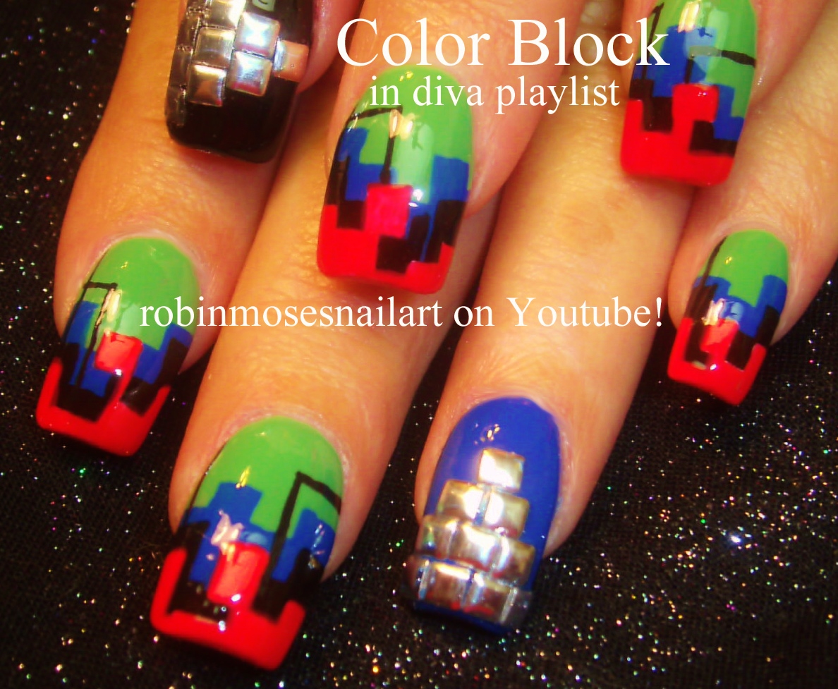 Color Block Nail Art - wide 9