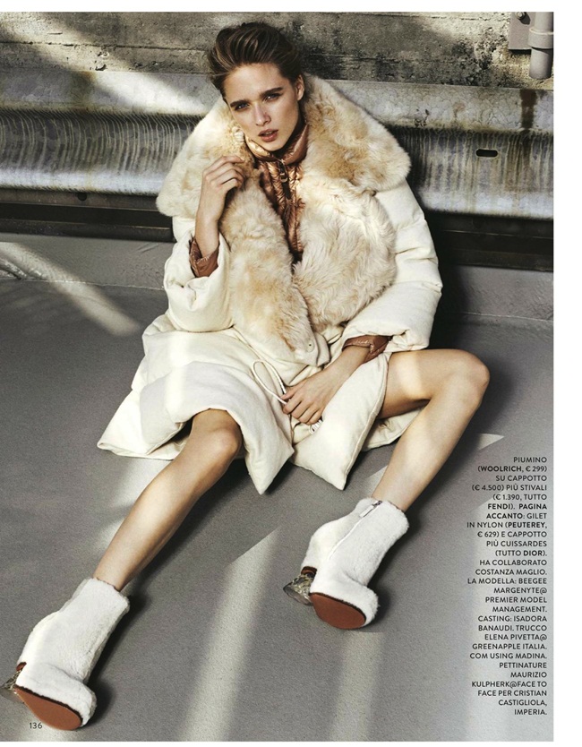 Grazia 17th November 2015, Beegee Margenyte Fendi 2015 AW Oversize Down Jacket With Big Fur Collar Editorials