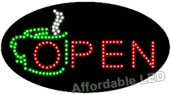 The LED Coffee Open Sign has a catchy design | AffordableLED.com