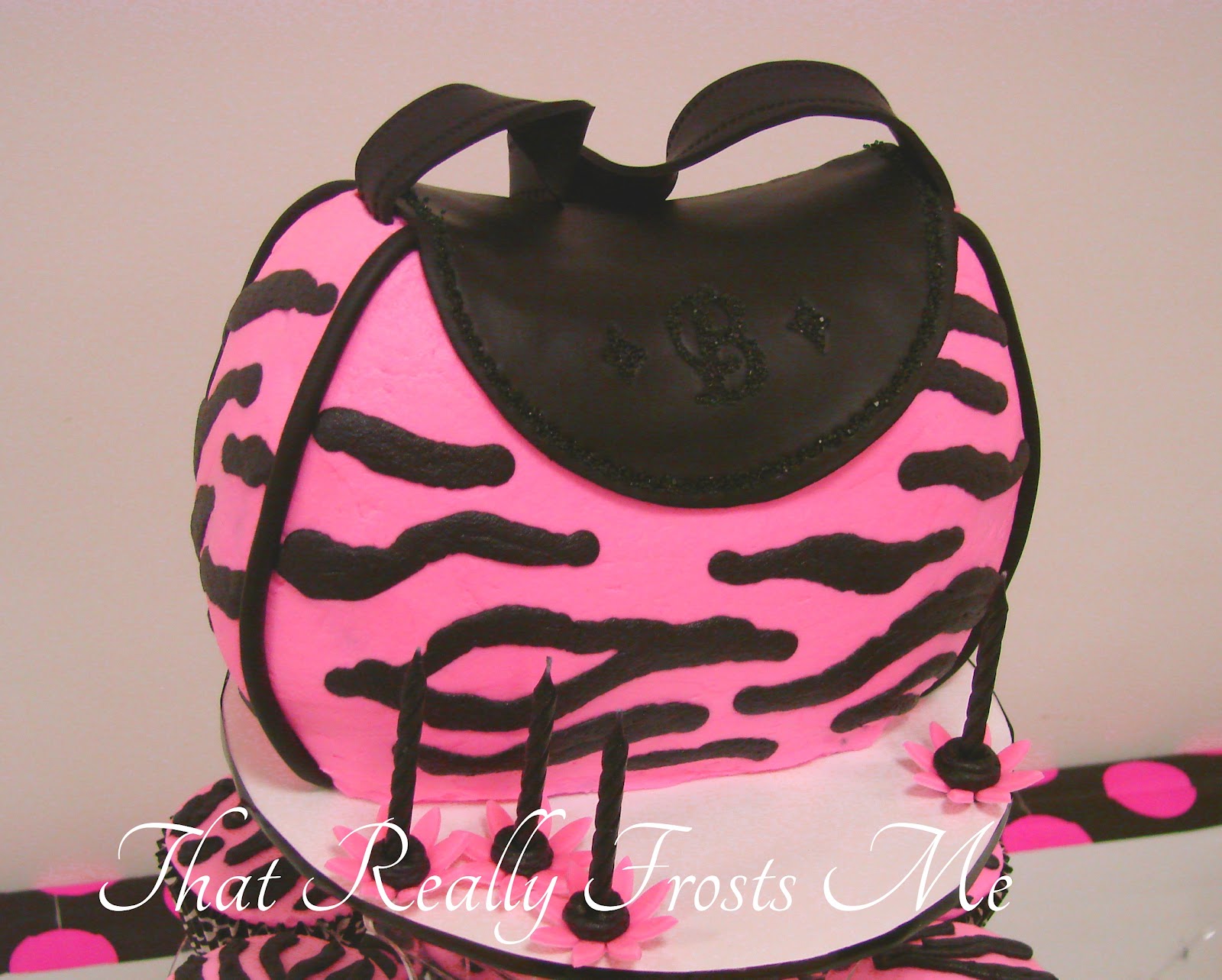 That Really Frosts Me Pink Zebra Print Purse Cake Pink Zebra Print Purse Cake