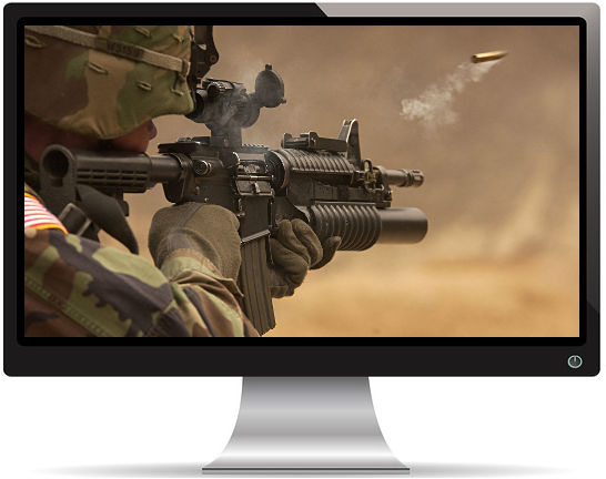 Soldat US Army Tir Colt M4 - Fond d'écran en Full HD 1080p