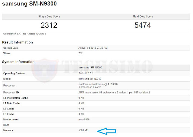 Samsung Galaxy Note 7 versi Exynos 8890 dibekali RAM 6 GB Samsung Galaxy Note 7 versi Exynos 8890 dibekali RAM 6 GB