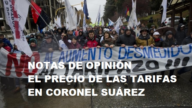 Notas de opinión. Tarifazo en Coronel Suárez.