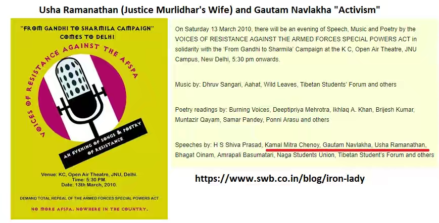 Programme in JNU against AFSPA with Usha Ramnath an and Gautam Navlakha