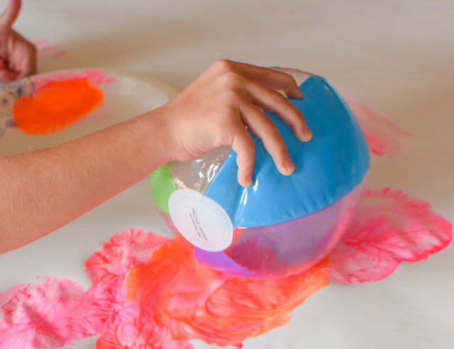 Beach Ball Painting- Fun and easy summer process art for kids. Perfect activity for preschool, kindergarten, or elementary.