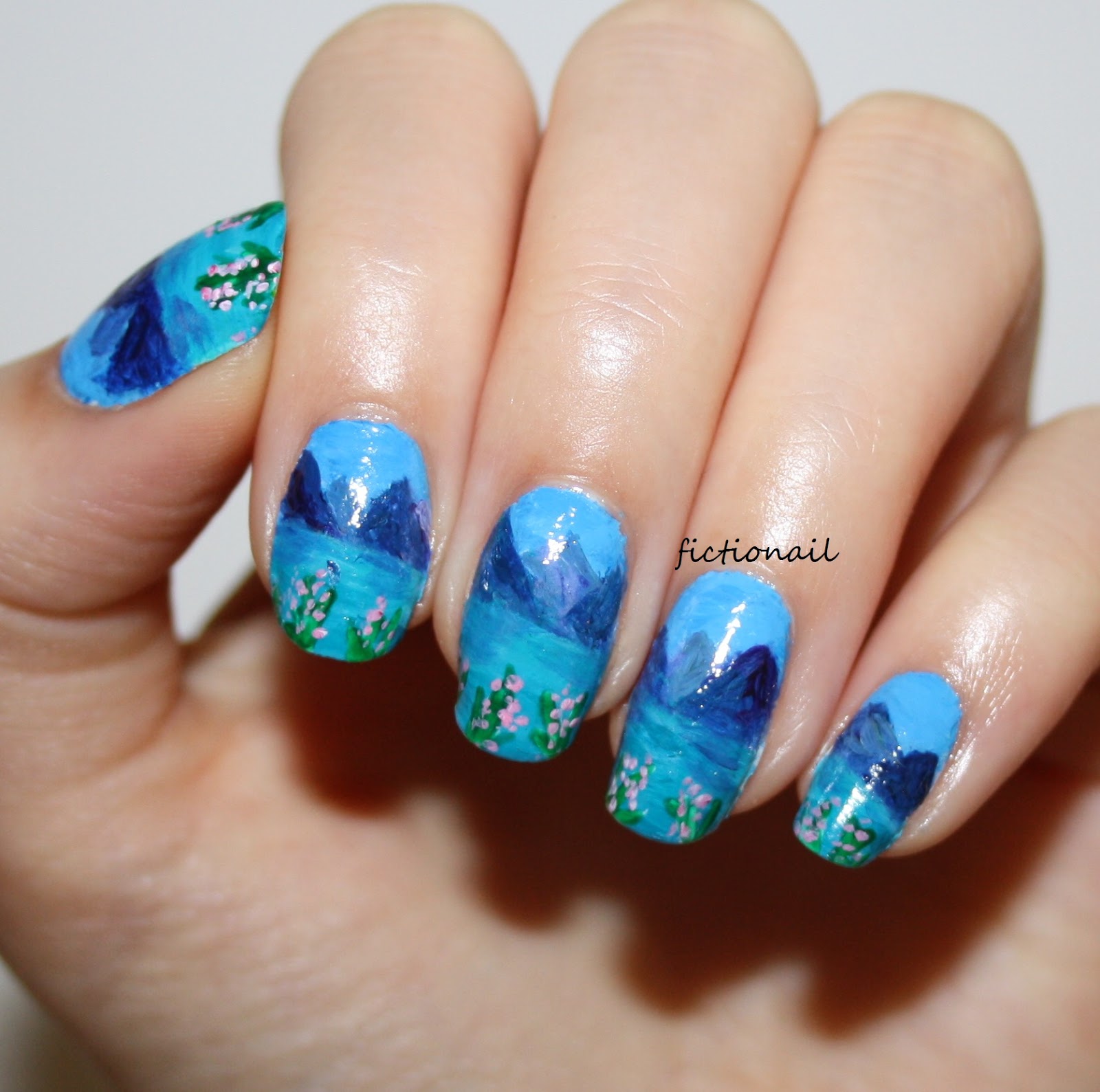 Mountain Landscape Nails