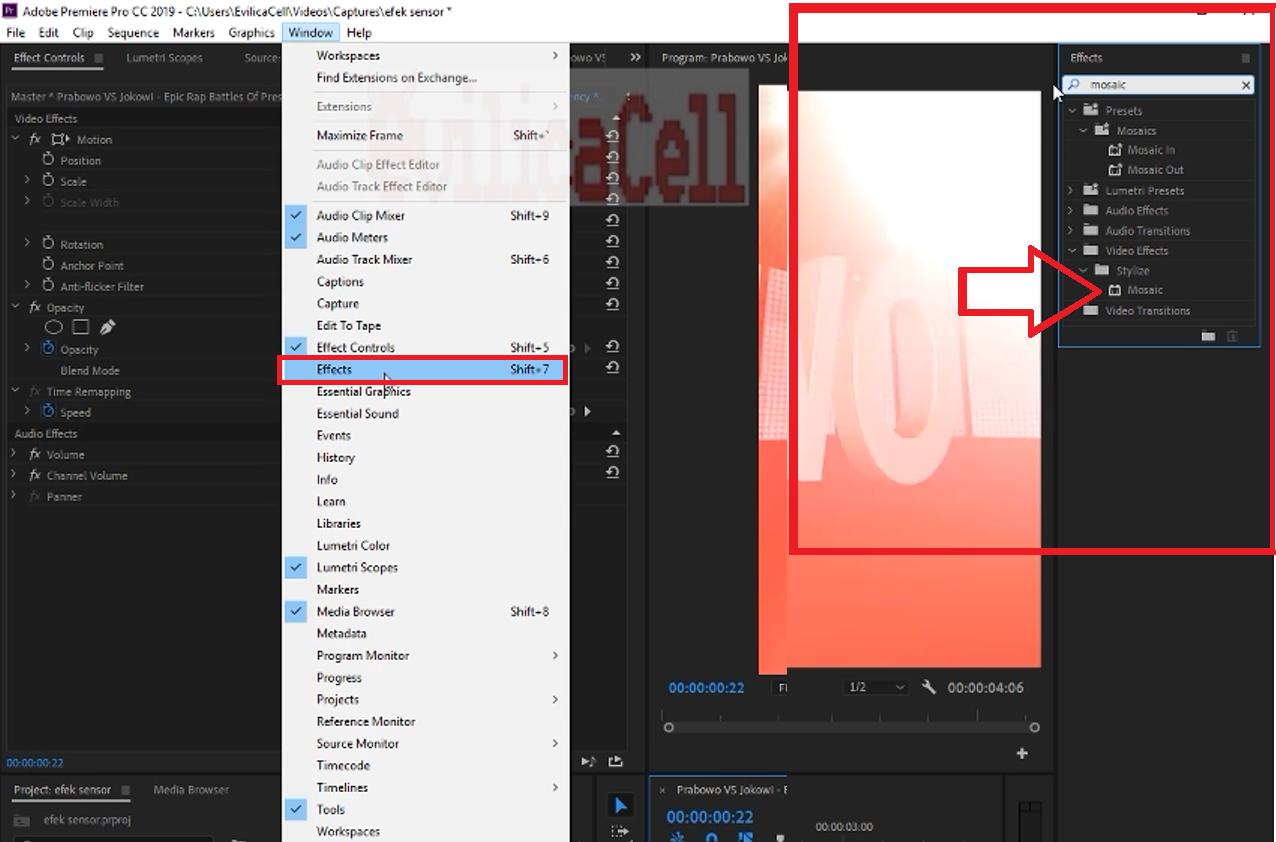 Cara Membuat Efek Sensor (Blur) Adobe Premiere EvilicaCell