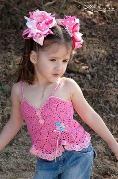 Top para niñas en crochet