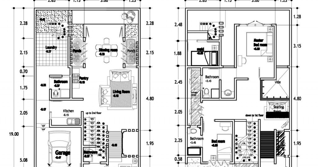 Sketsa Denah  Rumah  2  Lantai  Type 21  36 45 54 70 Minimalis  