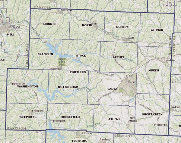 Harrison County Ohio Township Map