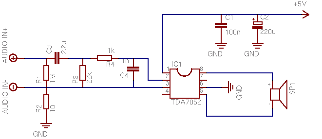 5v Audio Amplifier Circuit Diagram - nerv