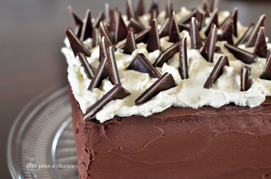 Give Peas a Chance Chocolate Mint Cheesecake Cake