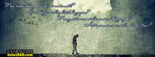 Ảnh bìa cho Facebook mưa | Cover FB timeline rain, boy cô đơn bước dưới mưa