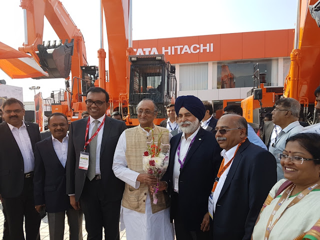Mr. Amit Mitra, State Finance Minister with Mr. Sandeep Singh MD Tata Hitachi at TATA HITACHI stall at IMME 2016 Mr. Amit Mitra, State Finance Minister with Mr. Sandeep Singh MD Tata Hitachi at TATA HITACHI stall at IMME 2016