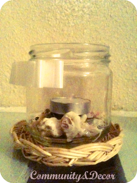 Transformar y reciclar frasco de yogurt en portavelas