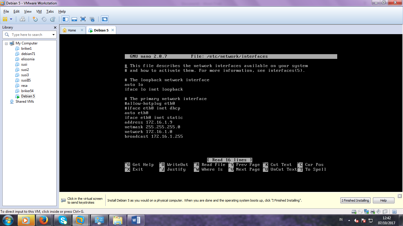 Urutan kerja instalasi DNS di Debian