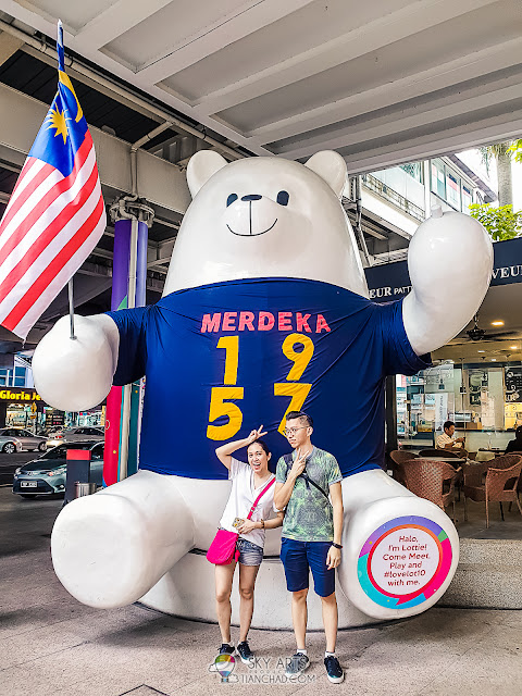 The one and only couple photo of us during staycation because the bear is too cute for celebrating Merdeka 