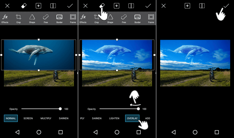Cara Edit Foto Ikan Paus di Langit dengan Aplikasi PicsArt