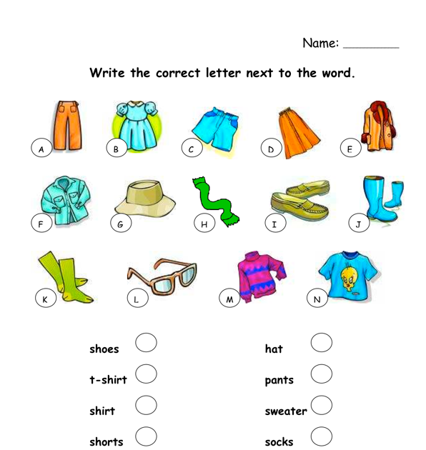 Joinin,Speakup-teachernick: Clothes Song and work sheet