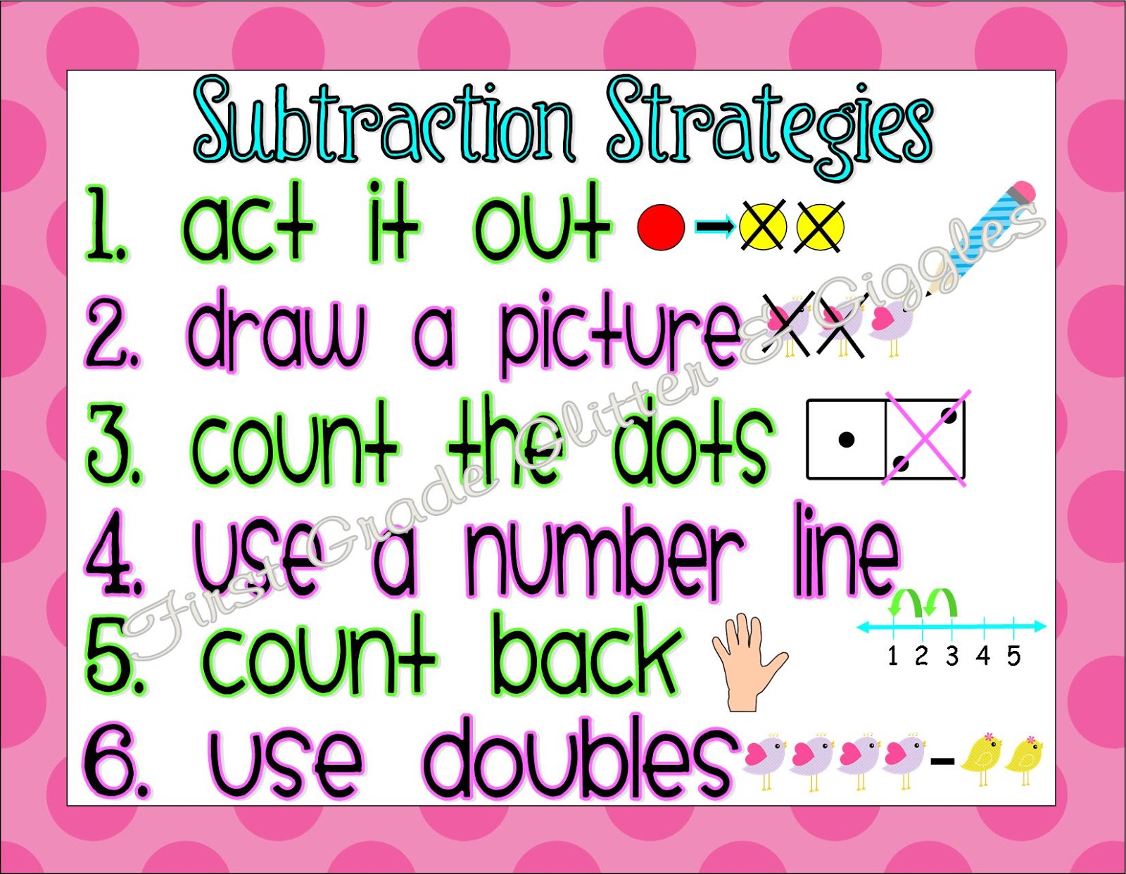 First Grade Glitter and Giggles: Math Strategy Posters...Plus My NEW ...