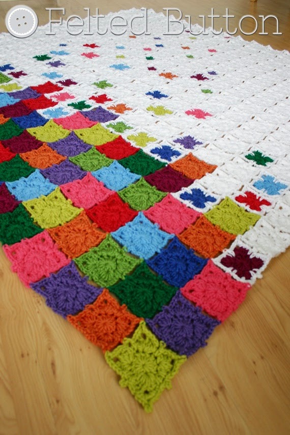 Rainbow Sprinkles Blanket crochet pattern by Susan Carlson of Felted Button