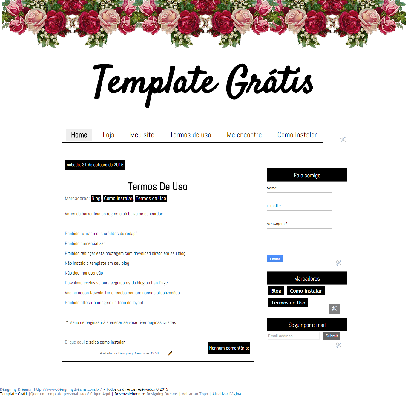 Template Grátis Para Baixar Cantinho Do Blog Template Grátis Para Baixar