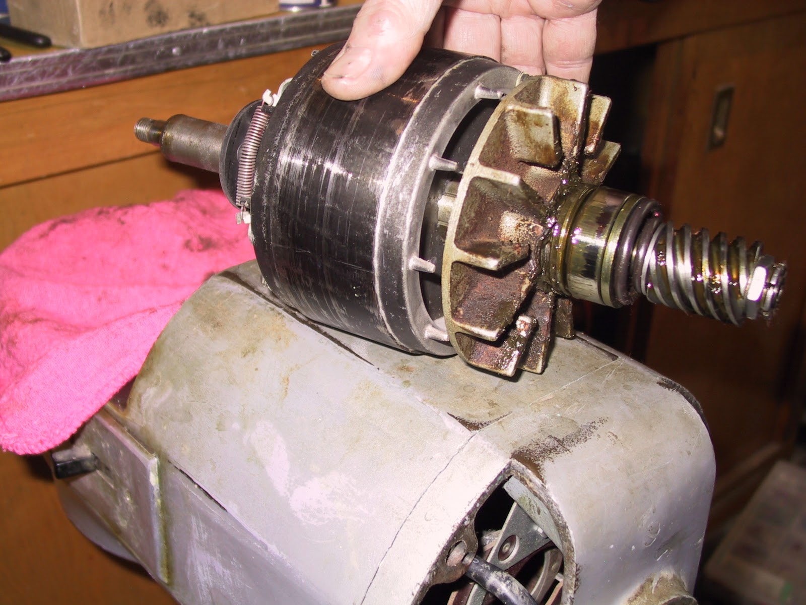 Hobart A200 Overhaul Removing Motor Armature for Front Bearing replacement