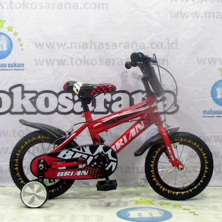 Sepeda Anak Brian X6 BMX 2-4 Tahun Steel OPC Crank 12 Inci