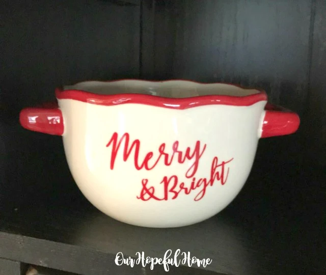 merry & bright double handled mug bowl