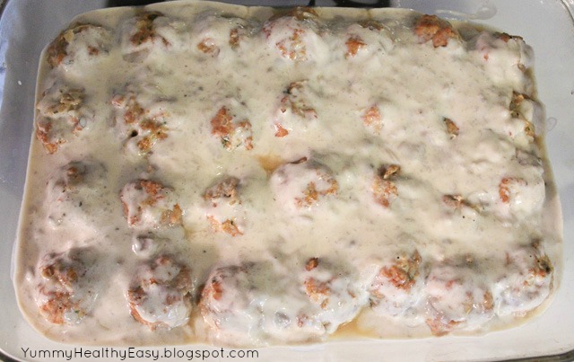 These Baked Turkey Meatballs in Cream Sauce are the most rich and flavorful meatballs I’ve ever had. Even when made with lean ground turkey, they are crazy moist!