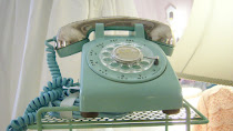 Vintage Turquoise Telephone