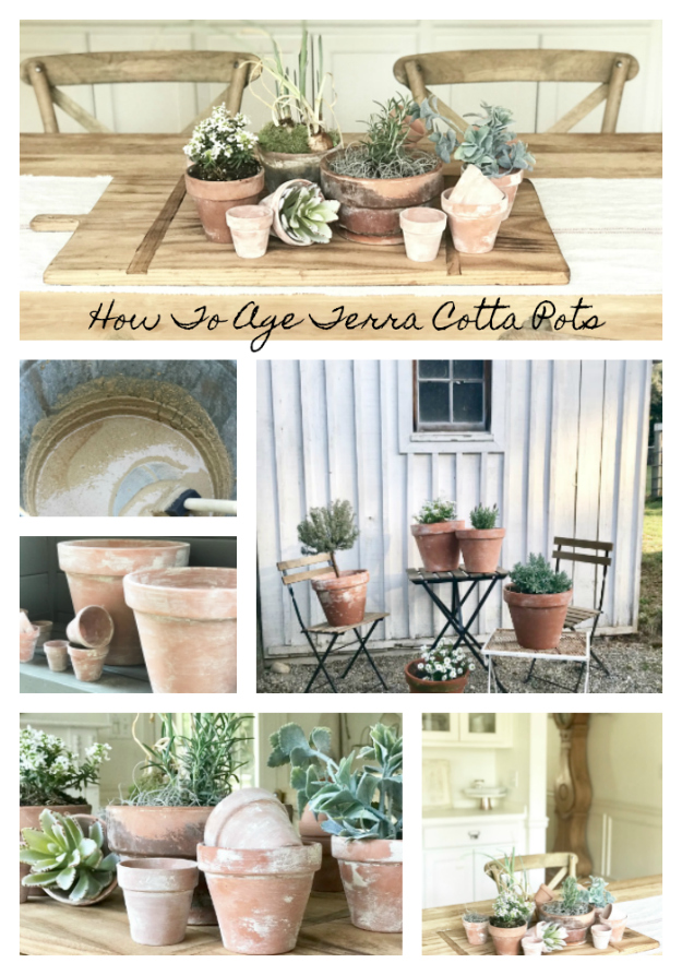 Aged Pottery DIY with Paint & Terracotta Pots % - RouseintheHouse