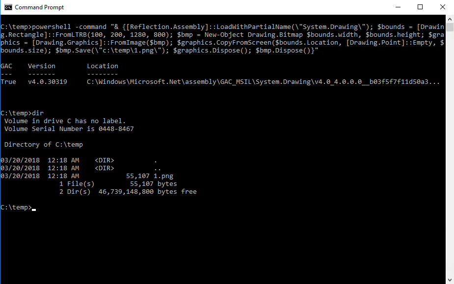 Use PowerShell commands in WinCC OA to create screenshots with child