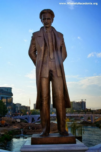 Monument at Art Bridge - Skopje, Macedonia