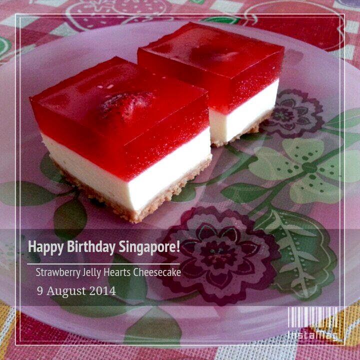 Strawberry Jelly Hearts Cheese Cake by Cecilia Chia Strawberry Jelly Hearts Cheese Cake by Cecilia Chia
