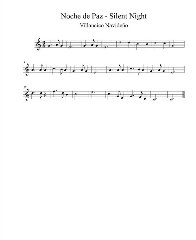 Villancico - Noche de Paz (Silent Night) | Partituras para Piano
