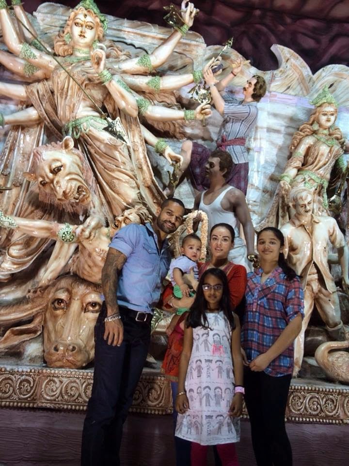 Indian Cricketer Shikhar Dhawan with Wife Ayesha Mukherji, Kids Step-Daughters Rhea, Aliyah & Son Zoravar Dhawan | Indian Cricketer Shikhar Dhawan Family Photos | Real-Life Photos