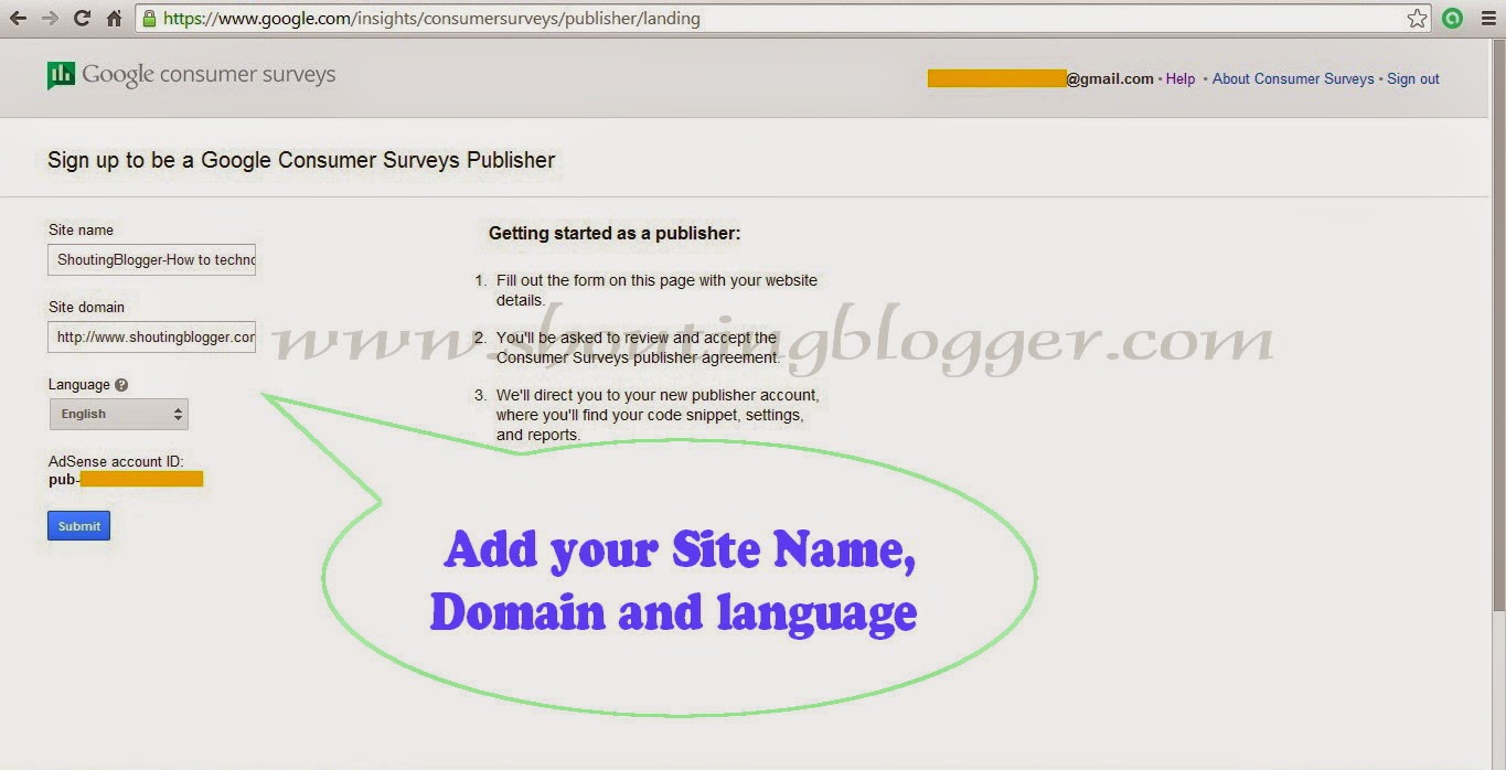 Enter your Site name,Site domain,Language Enter your Site name,Site domain,Language