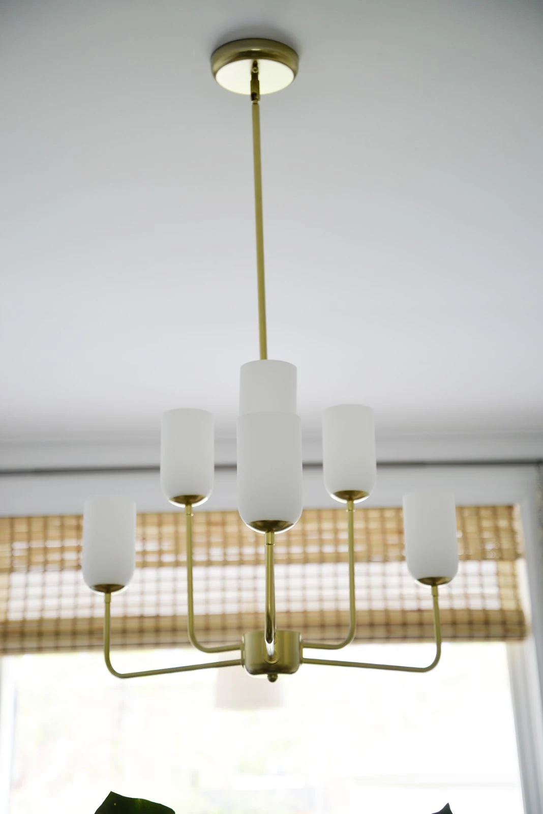 Rambling Renovators | tropical dining room, Hinkley Harlow chandelier