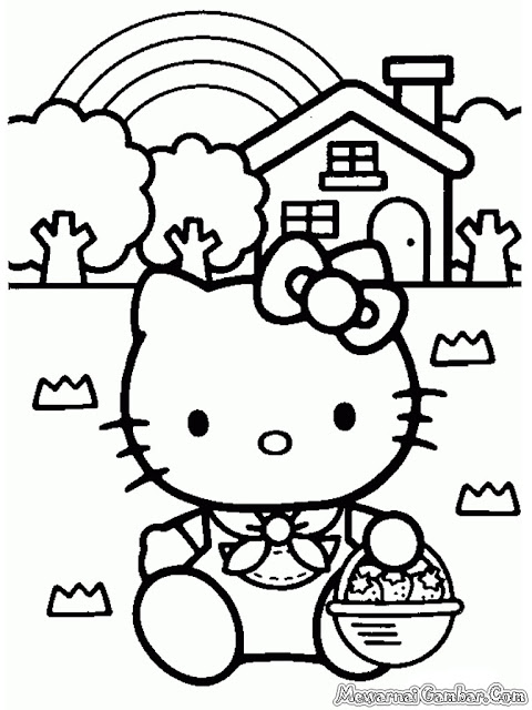 Hello Kitty Pulang Memetik Buah Dikebun