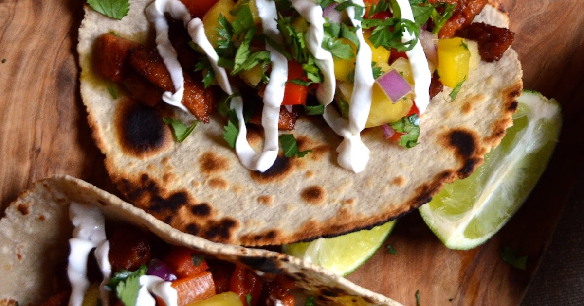 Andouille Chicken Sausage Tacos with Mango Pineapple Salsa Always