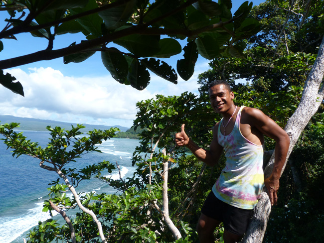 Jungle trek in Fiji.