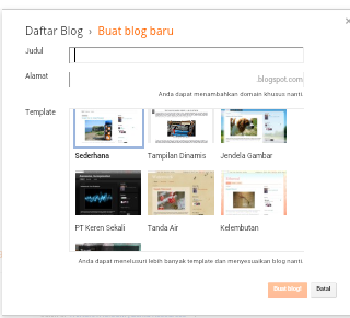 cara membuat Blog di blogspot