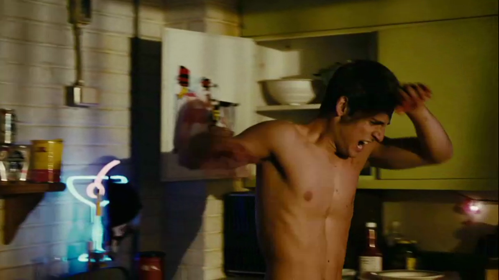 Jean-Luc Bilodeau - Shirtless & Naked in "Piranha 3DD" .