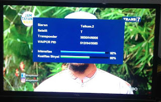 Trans 7 di satelit Telkom 4 Frekuensi Terbaru Trans 7 Satelit Telkom 4 Transponder Uji Coba