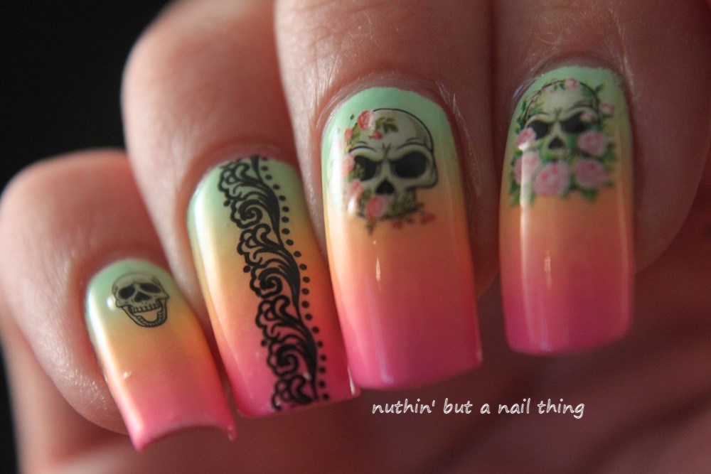nuthin39; but a nail thing: Skull nail art