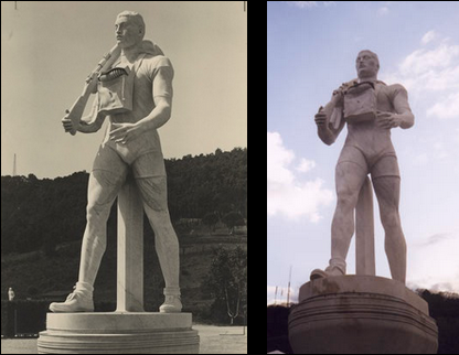 Stadio dei Marmia then now fascist statues