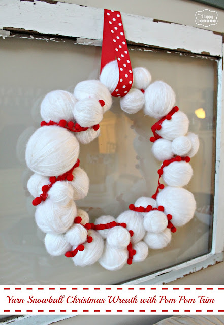 Yarn Snowball Wreath